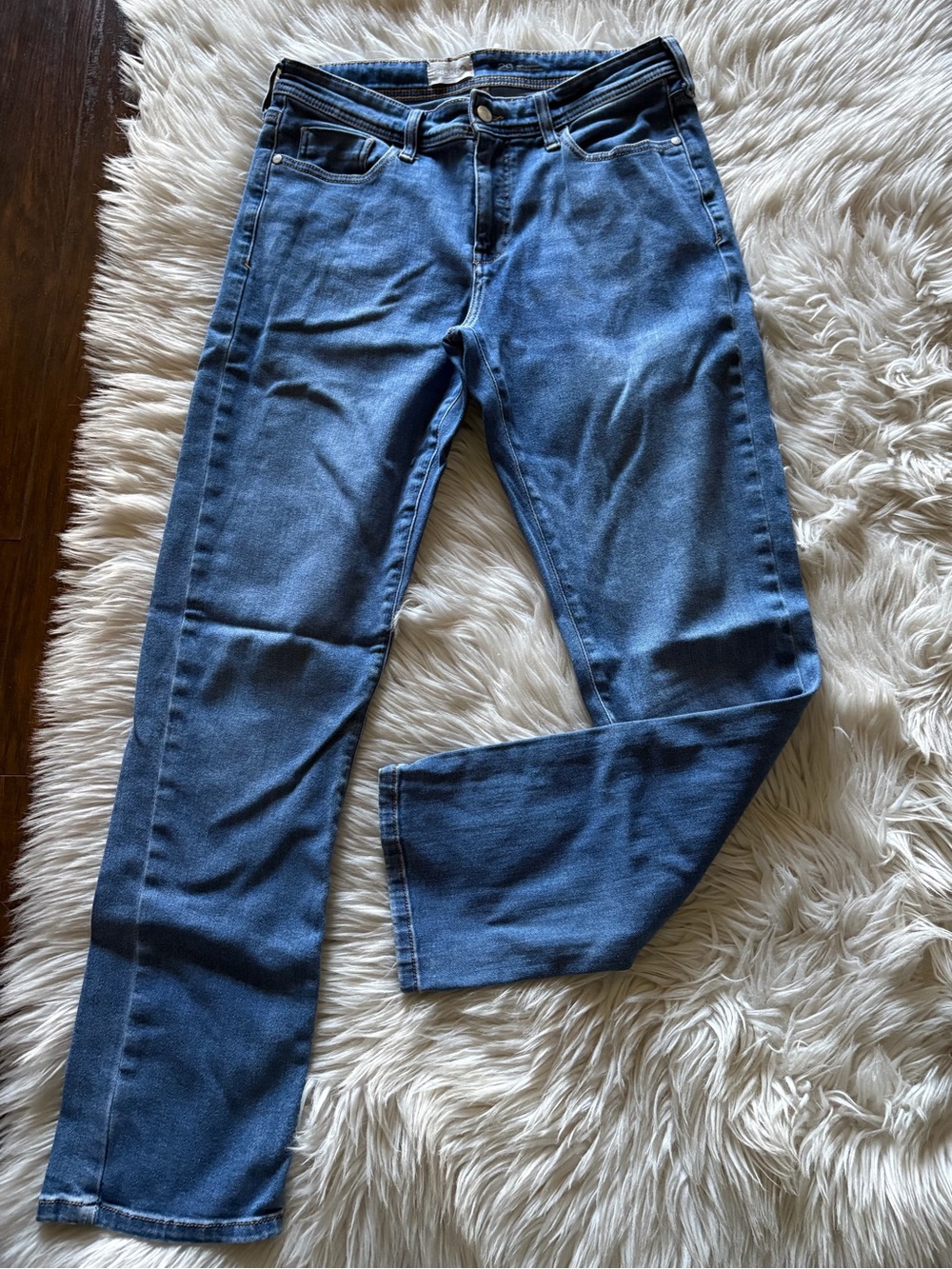 Pilcro Mid-Rise Medium Wash Straight Jeans
